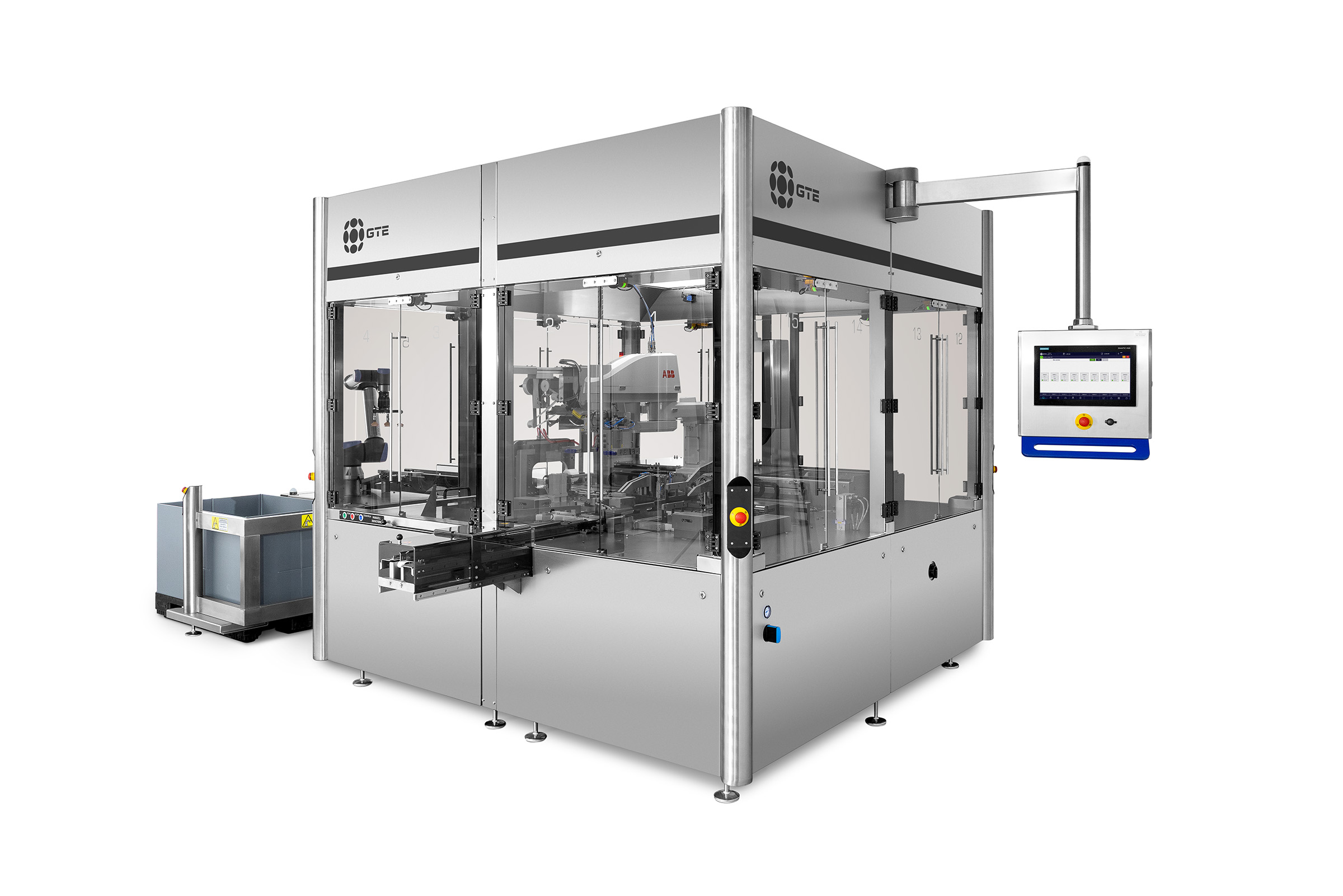 Automatic tray loading and palletising machine - GTE-Engineering